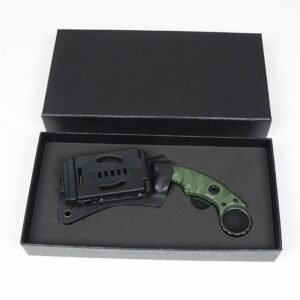 Karambit-Messer Camping Survival Outdoor-Messer Selbstverteidigung D2 Gerades Messer Hohe Hrte Taktisches Messer Integriertes Klauenmesser – Bild 4