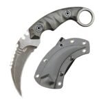 Karambit-Messer D2-Stahl + Nylon-Fiberglas-Griff Outdoor-Klauenmesser mit Kydex-Scheide EDC-Splitter